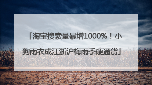 淘宝搜索量暴增1000%！小狗雨衣成江浙沪梅雨季硬通货