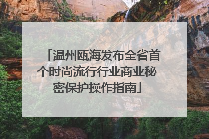 温州瓯海发布全省首个时尚流行行业商业秘密保护操作指南