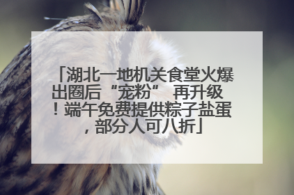 湖北一地机关食堂火爆出圈后“宠粉” 再升级！端午免费提供粽子盐蛋，部分人可八折