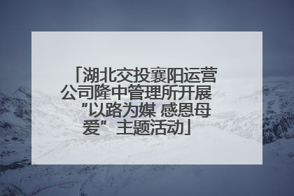 湖北交投襄阳运营公司隆中管理所开展“以路为媒 感恩母爱”主题活动