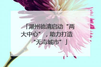 湖州德清启动“两大中心”，助力打造“无毒城市”