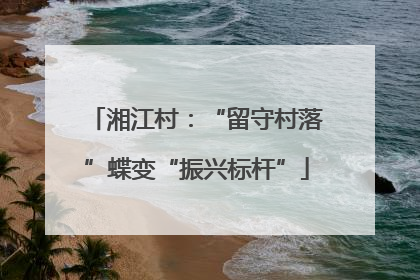 湘江村：“留守村落”蝶变“振兴标杆”
