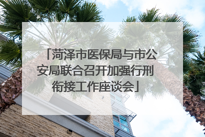菏泽市医保局与市公安局联合召开加强行刑衔接工作座谈会