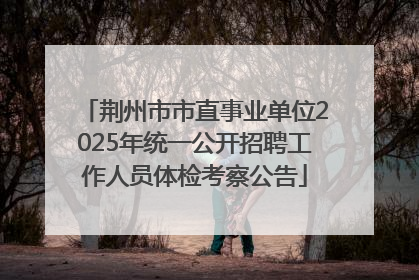 荆州市市直事业单位2025年统一公开招聘工作人员体检考察公告