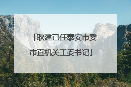 耿建已任泰安市委市直机关工委书记