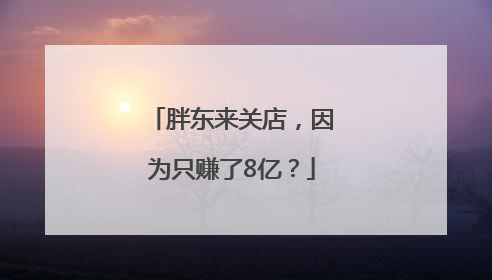 胖东来关店，因为只赚了8亿？