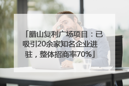 腊山复利广场项目：已吸引20余家知名企业进驻，整体招商率70%