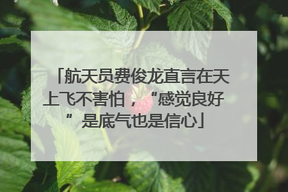 航天员费俊龙直言在天上飞不害怕，“感觉良好”是底气也是信心