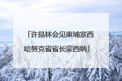许昆林会见柬埔寨西哈努克省省长蒙西纳