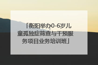衡阳举办0-6岁儿童孤独症筛查与干预服务项目业务培训班