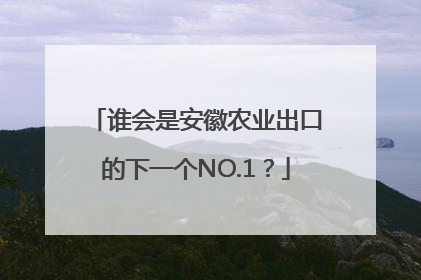 谁会是安徽农业出口的下一个NO.1？