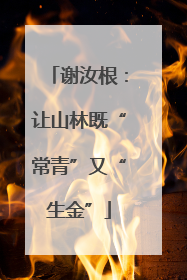 谢汝根：让山林既“常青”又“生金”