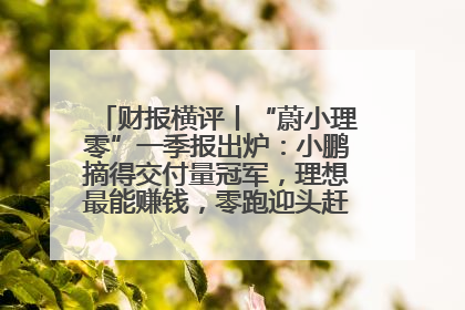 财报横评丨“蔚小理零”一季报出炉：小鹏摘得交付量冠军，理想最能赚钱，零跑迎头赶上，蔚来还在调整