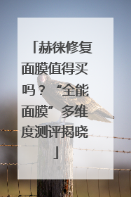 赫徕修复面膜值得买吗？“全能面膜”多维度测评揭晓