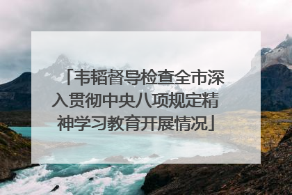 韦韬督导检查全市深入贯彻中央八项规定精神学习教育开展情况