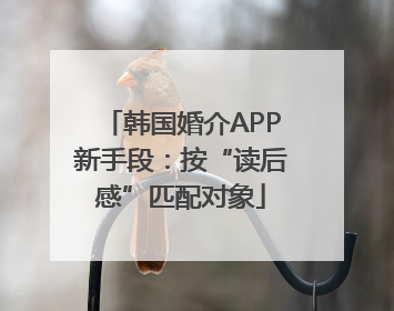 韩国婚介APP新手段：按“读后感”匹配对象