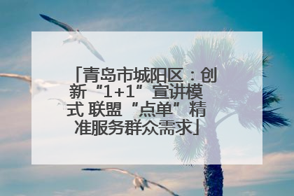 青岛市城阳区：创新“1+1”宣讲模式 联盟“点单”精准服务群众需求