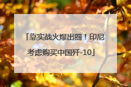 靠实战火爆出圈！印尼考虑购买中国歼-10