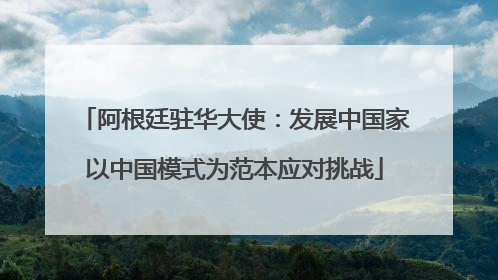 阿根廷驻华大使：发展中国家以中国模式为范本应对挑战