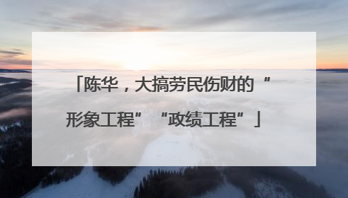 陈华，大搞劳民伤财的“形象工程”“政绩工程”