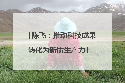 陈飞：推动科技成果转化为新质生产力