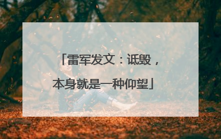 雷军发文：诋毁，本身就是一种仰望