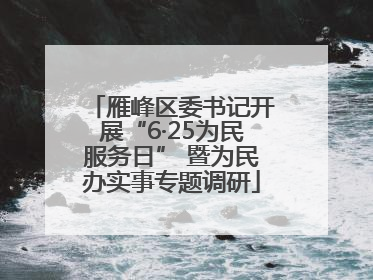 雁峰区委书记开展“6·25为民服务日” 暨为民办实事专题调研