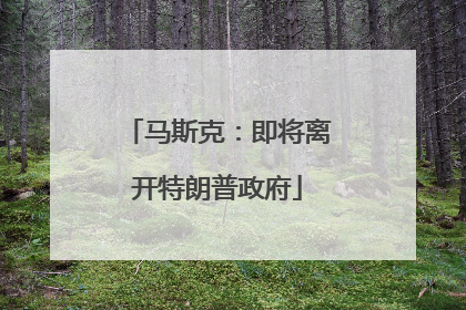 马斯克：即将离开特朗普政府