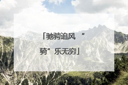 驰骋追风 “骑”乐无穷