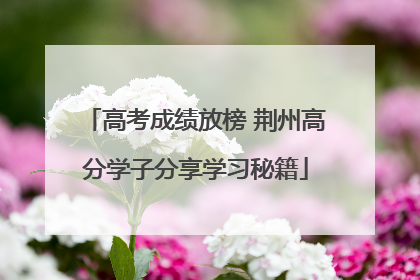 高考成绩放榜 荆州高分学子分享学习秘籍