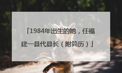 1984年出生的她，任福建一县代县长（附简历）