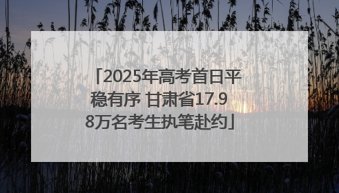 2025年高考首日平稳有序 甘肃省17.98万名考生执笔赴约