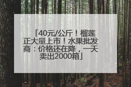 40元/公斤！榴莲正大量上市！水果批发商：价格还在降，一天卖出2000箱