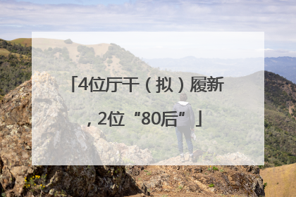 4位厅干（拟）履新，2位“80后”