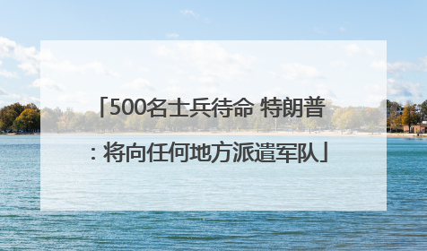 500名士兵待命 特朗普：将向任何地方派遣军队