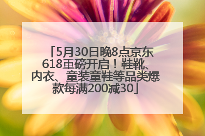 5月30日晚8点京东618重磅开启！鞋靴、内衣、童装童鞋等品类爆款每满200减30