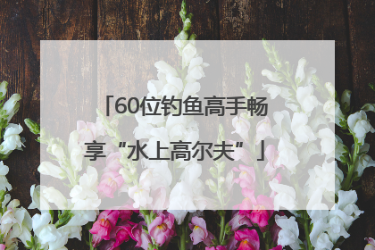 60位钓鱼高手畅享“水上高尔夫”
