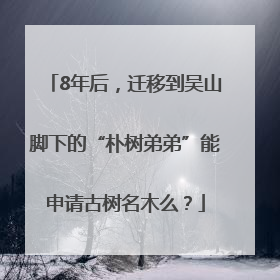 8年后，迁移到吴山脚下的“朴树弟弟”能申请古树名木么？