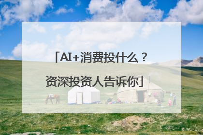 AI+消费投什么？资深投资人告诉你